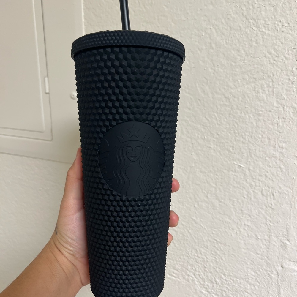 Starbucks Black Tumbler with Textured Design
